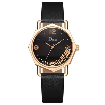 Moda Poligonal Mulheres Relógio de Couro Senhoras Quartzo relógio de Pulso Meteoro Luxo Strass Feminino Relógio 2022 Novo Presente reloj mujer