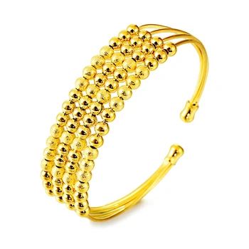 Mulheres Bangle Cuff Ouro Amarelo Cheio De Moda Womens Perla O Bracelete De Presente