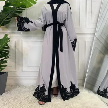 Muçulmano Moda Abrir Abaya Marroquino Kaftan Oriente Médio, Dubai, África Robe Turco Casual Cardigan Islâmica Oração Maxi Dress