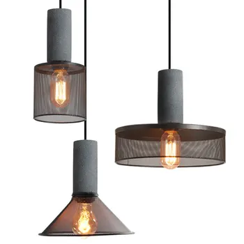 Nordic Estilo Loft Industrial LED Pingente Luminárias de Cimento Metal Abajur Para Quarto, Bar, Café, Sala de Jantar Hanging Lamp