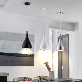 Nordic Metal simples Diodo emissor de Luz Pendente Restaurante Interior Hanging lamp Arte de Design de Sala de estar Decoração do quarto da lâmpada
