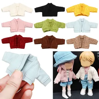 Nova Boneca Acessórios Crianças DIY Multicolorida de Vestir Roupas 1/12 Boneca Cardigans Tops Vestido Casual Mini Camisola de Malha