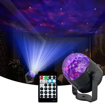 Novo 9W 15 Cores de Aurora com Luz Laser Projetor Fase Efeito de Iluminação de LED RGBW de Água de Onda Festa de Dança de Discoteca DJ Luzes de natal
