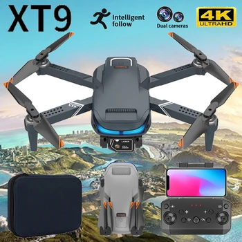 Novo XT9 Drone com Dupla Câmara HD 4K wi-FI FPV Evitar Obstáculos Drone Fluxo Óptico Quadcopter Rc Helicóptero de Brinquedo Presente para Crianças