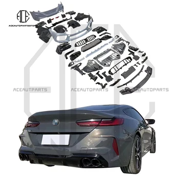 Para a BMW 8 Série 2018+ G14 G15 Material PP Preto Primer Atualização Para o M8 Estilo pára-choque Dianteiro, pára-choques Traseiro, Grade Body Kit Bodykit
