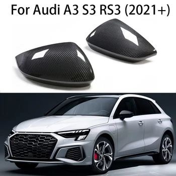 Para Audi A3 S3 RS3 2021 Substituição/Adicionar Em Estilo Fibra de Carbono Carro Laterais espelho retrovisor Exterior da Tampa Tampa da Guarnição acessórios