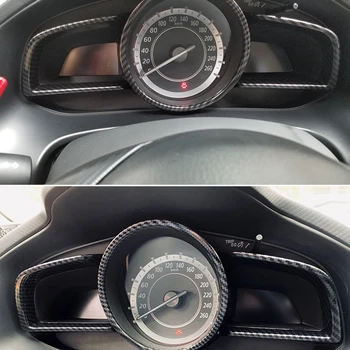 para Mazda 3 Axela 2014-2018 de Fibra de Carbono Painel Interior Instrumento Moldura Guarnição Tampa