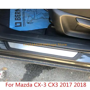 Para Mazda CX-3 CX3 2017 2018 Soleira da Porta de Chinelo Placa de Limite de Molduras Protetor de boas-Vindas Pedal Guarnição Adesivo de Carro Acessórios