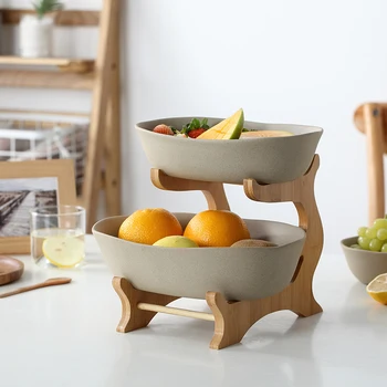 Prato de cerâmica criativa, moderna sala de estar de casa nova mesa de café colocar a cesta de frutas novo Chinês avançado de multicamadas.
