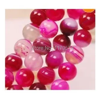 quente novo bela jóia da forma de 8mm cor-de-Rosa de Ônix e Pedras Soltas Esferas de DIY Acessórios Peças Para colar braceletes de 15