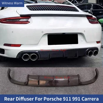 Real De Fibra De Carbono, Pára-Choques Traseiro Com Difusor Para O Porsche 911 991 Carrera & Carrera S Modelos De 2016 2017 2018