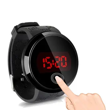 Relógio LED Touch homens, Mulheres, Senhoras Moda Casual Relógio de Quartzo do Relógio Hora impermeável Movimento relógios Digitais de silicone relógio de Pulso