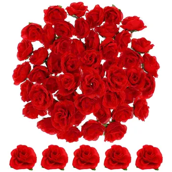 Rose Cabeças Artificial Flowerwedding Redbulk De Seda Rosas Sem Hastes Diy Casamentos Flores Cabeça Falsos Decorativos Mini 