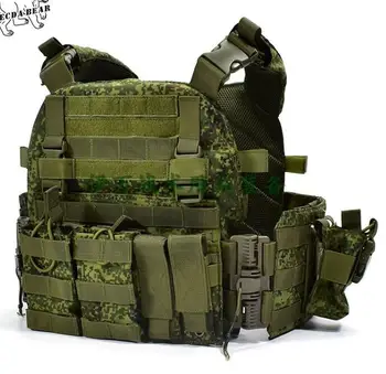 Russo Camuflagem Tactical Vest 500D Verde Militar ao ar livre