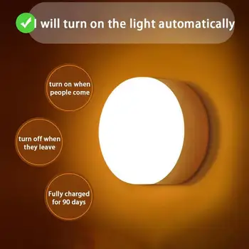Smart Sensor de Luz Noturna LED de Carregamento Closet Luzes com 2 Modos de Iluminação Portátil do Sensor de Movimento do Puck Luz para a Home do Quarto