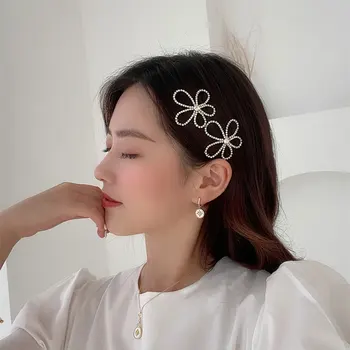 Strass Gancho Grampos de Cabelo para as Mulheres coreano Fada da Moda 2023 Nova Flor Clip de Lado os Acessórios de Cabelo