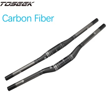 Toseek guidão de MTB de fibra de carbono, mini bar raiser barra de 580 600 620 640 660 680 700 mm DH CX de mountain bike do guiador