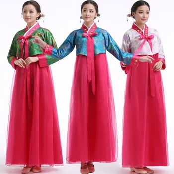 Tradicional Verde coreano Vestido de Mulher Antiga Vestido Adulto Nacional de Dança de Desempenho Traje Da Chang Hoje Vestido Vestido coreano