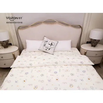 YAZAN O conjunto de roupa de cama de alta qualidade com 100% de algodão Puro e fresco padrão de Simplicidade Cama folha de capa de edredão pillowcase4pcs