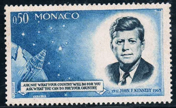 1Pcs/Set Novo Mônaco Pós Carimbo de 1964, o Presidente dos EUA, Kennedy Escultura Selos MNH