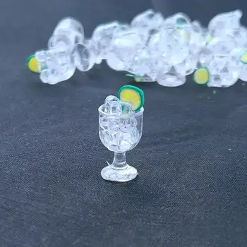 Colecionáveis Transparente Brincar De Casinha Em Miniatura Casa De Bonecas De Limão Gelo Copa Do Brinquedo Cena Prop