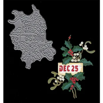 Data de natal 25 de Dezembro, Morrer de Corte de Metal Morre Estêncil para DIY Scrapbooking Álbum Decorativos em Relevo o Papel do Cartão de Artesanato Cortados