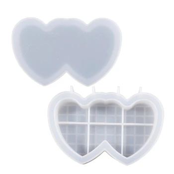 R3MC de Armazenamento de Caixa de Resina Molde,o Coração em Forma de Caixa de Jóias Molde de Silicone para DIY Decoração de Casa