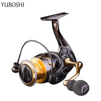 YUBOSHI 14+1BB Metal Liso Carretel Carretel de Pesca de Alta Resistência, Relação de Engrenagem 5.2:1 de água Salgada de Spining Pesca Roda